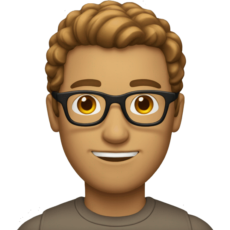 golden man with brown hair and glasses emoji