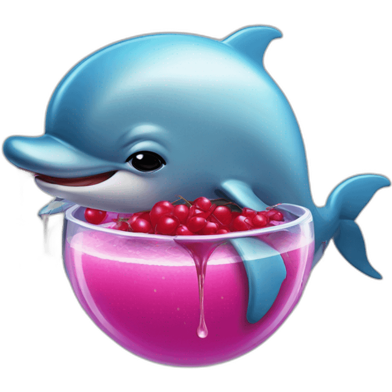 Dolphin ninja resting at hospital, dripping in cherry juice emoji