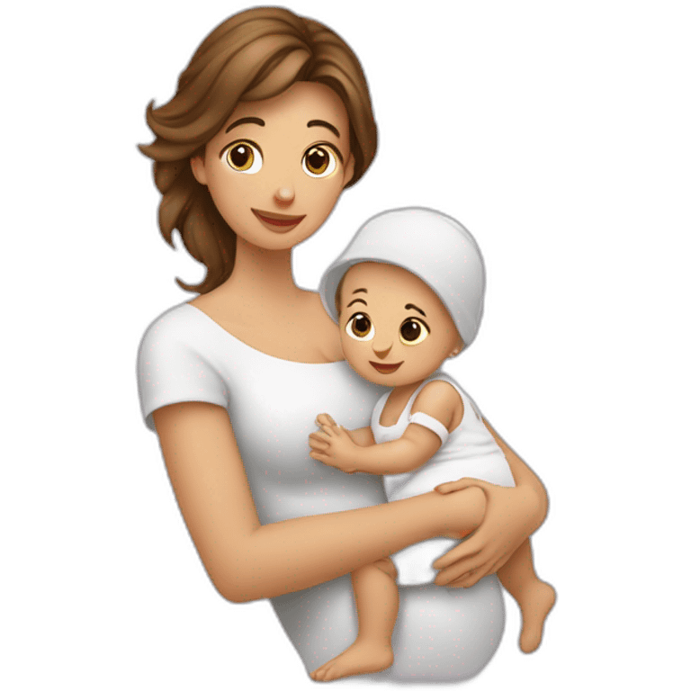 Femme italienne et son bébé emoji