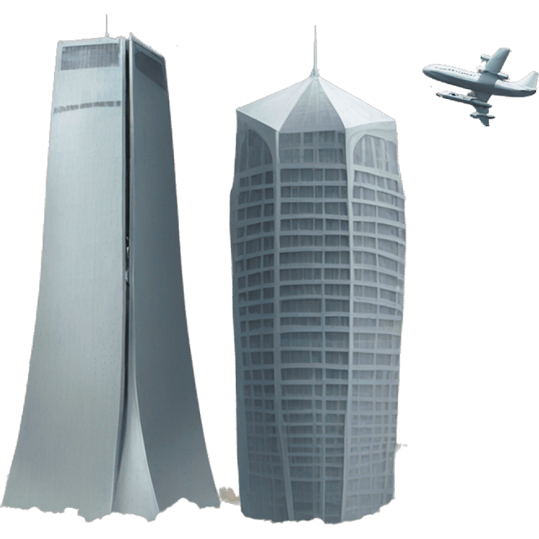 Two towers with plane emoji