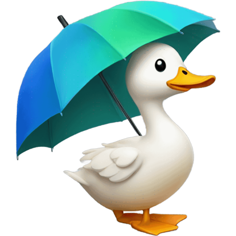 Duck with umbrella emoji