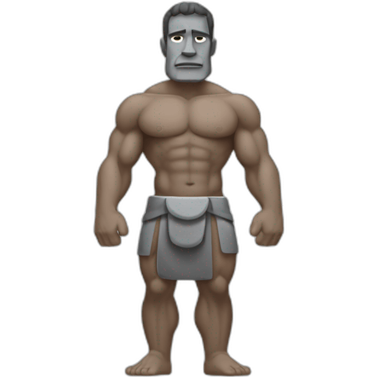 Moai BodyBuilder with grey skin emoji