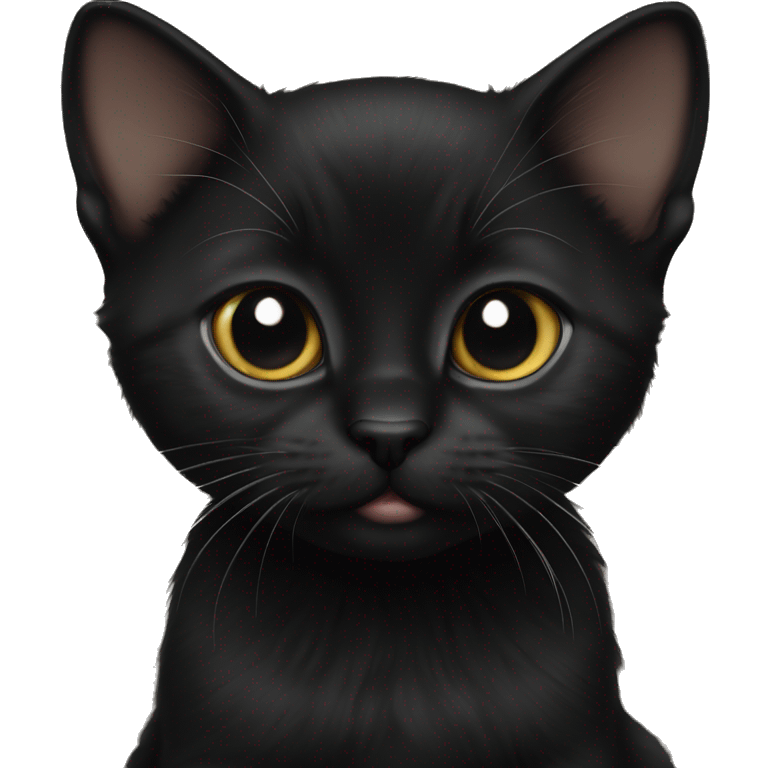 Black Bombay kitten sitting  emoji