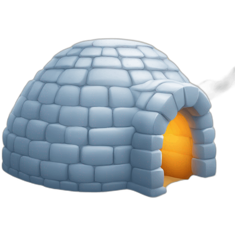 igloo with sun shining on top emoji