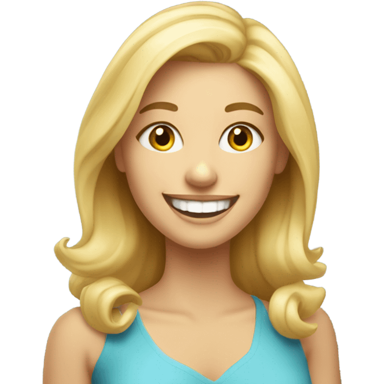 happy blonde woman portrait emoji