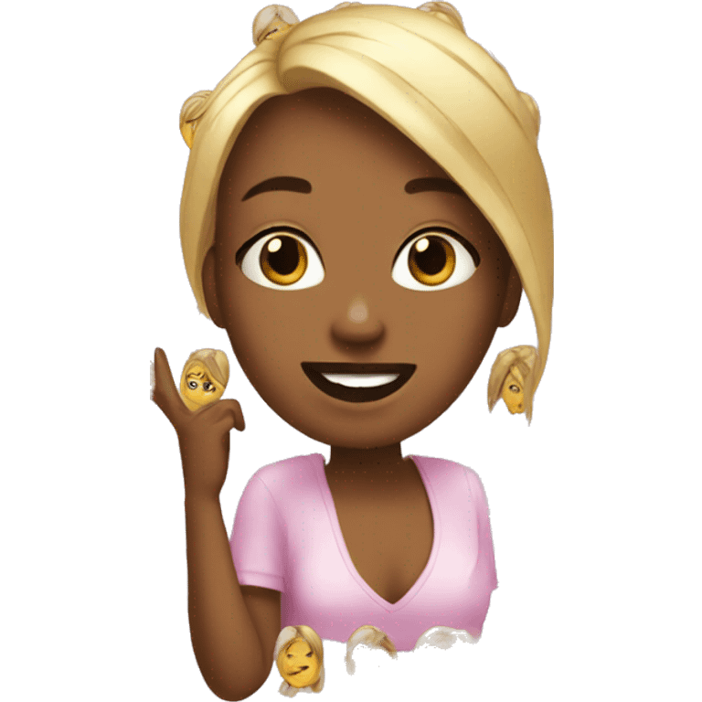 Make and emojis that has a sassy girl showing her nails  emoji