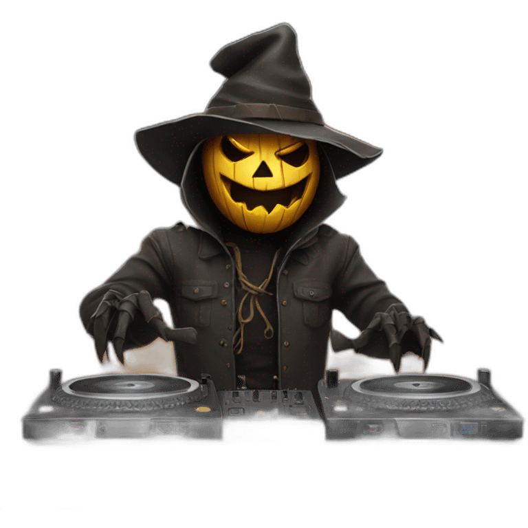 evil scarecrow DJing emoji