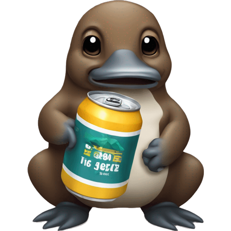 platypus holding a beer can emoji