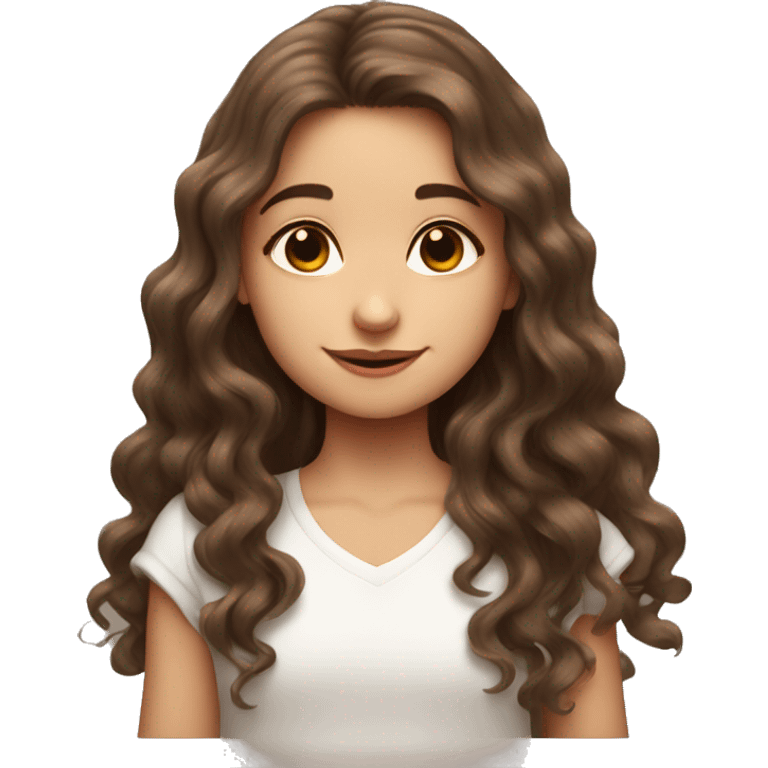 cute girl with long wavy brown hair with two rats emoji