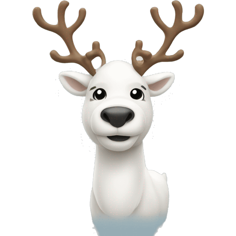 white reindeer for christmas emoji