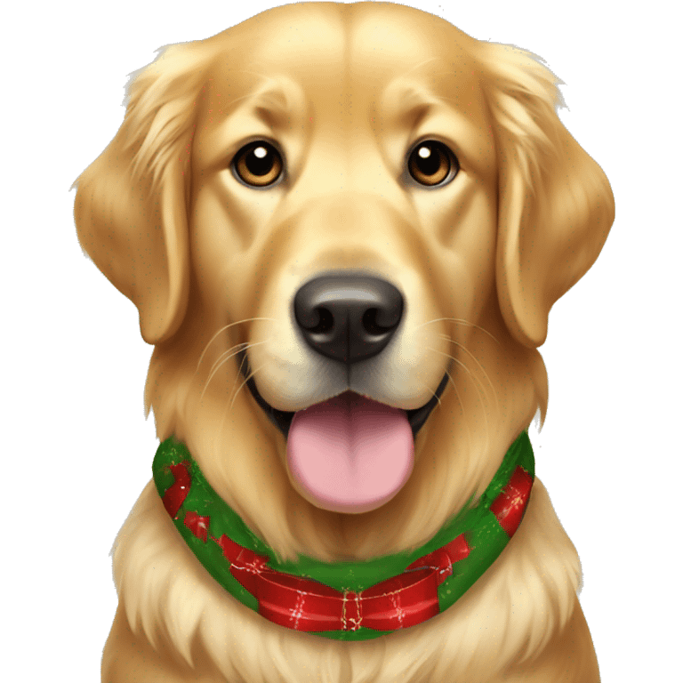 Golden retriever wearing Christmas clothes  emoji