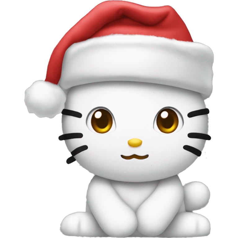 Hello kitty with a Christmas hat emoji