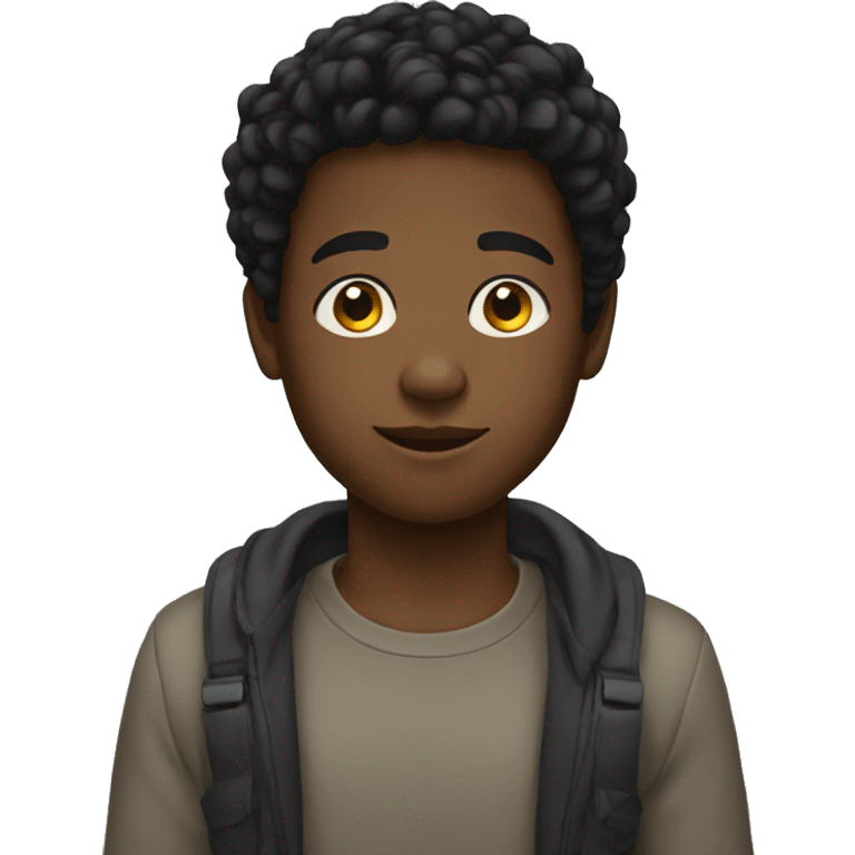 bold young black boy emoji