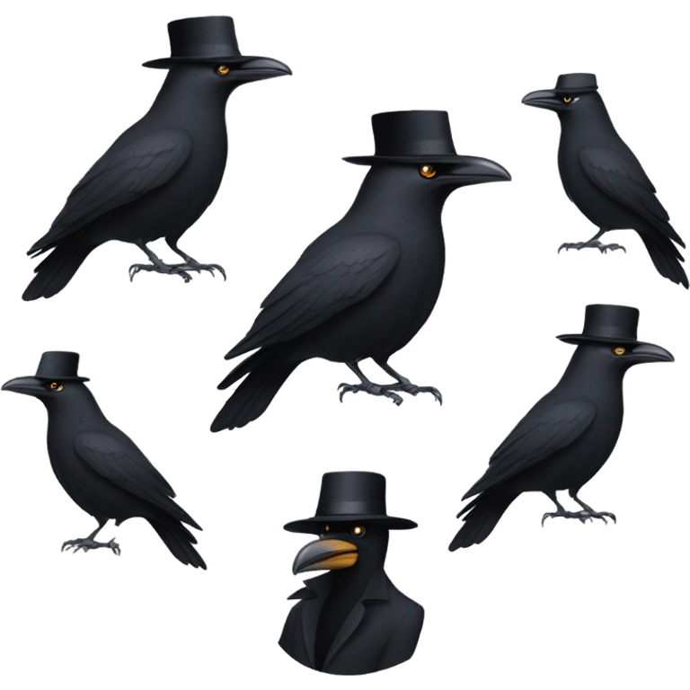 crow secret agent fedora emoji