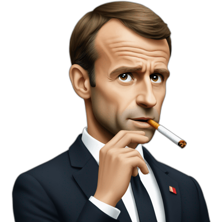 Emmanuel Macron avec une cigarette emoji