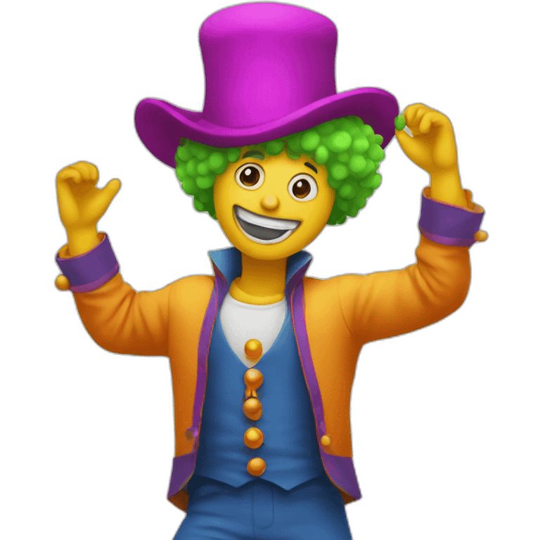 Guy dancing with a clown hat  emoji