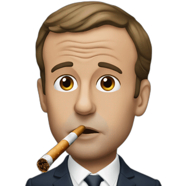 Emmanuel Macron qui fume un cigare  emoji