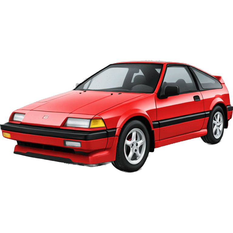 89 red Honda crx si with aluminum wheels  emoji