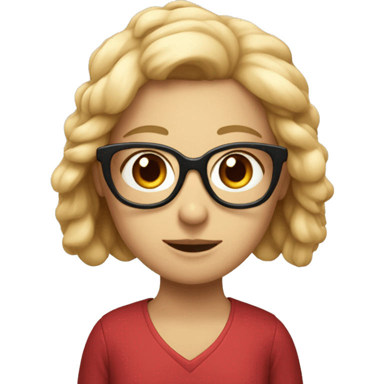 Maltipy with girl with red hear and glasses emoji