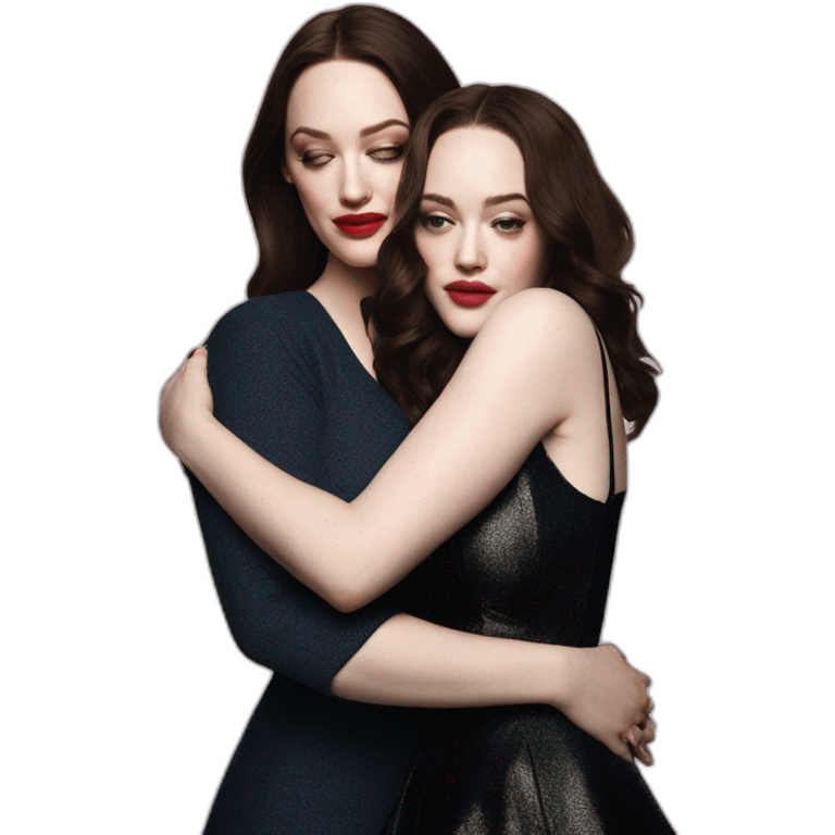 Kat dennings hugs Elizabeth gillies emoji