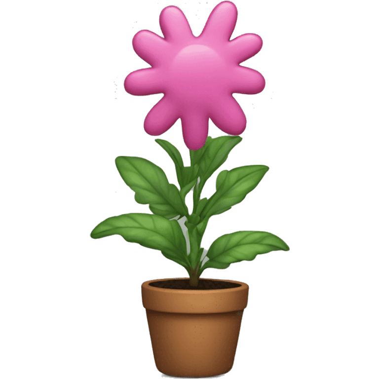 pot plant with a pink plant  emoji