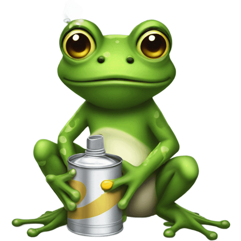 Gorgeous female Frog with a can of spray paint  emoji