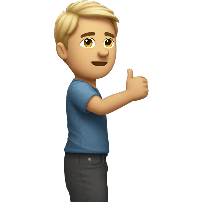 sideview of a man holding his arm up at a 45 degree angle emoji