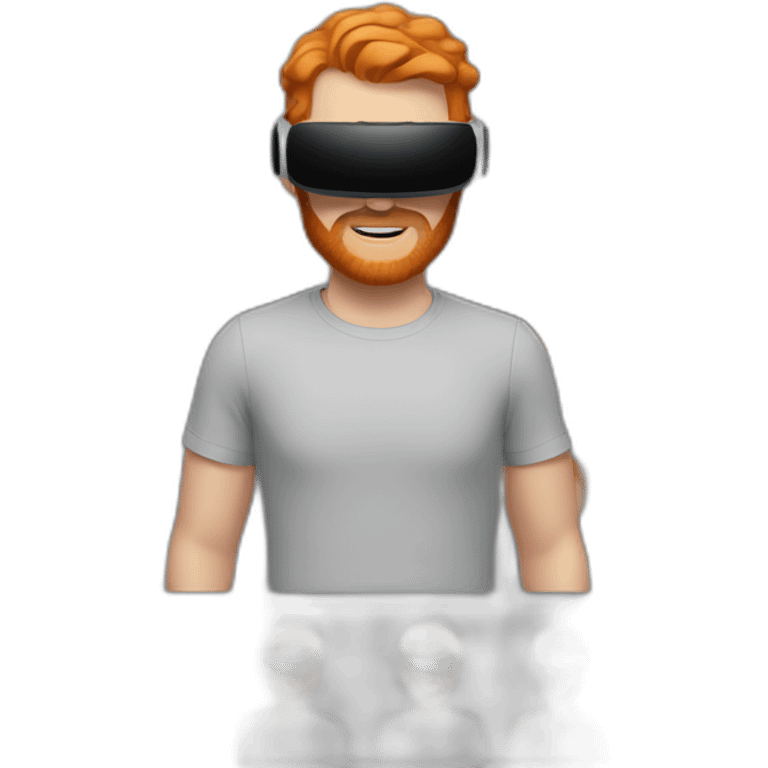 Ginger man wearing VR headset emoji