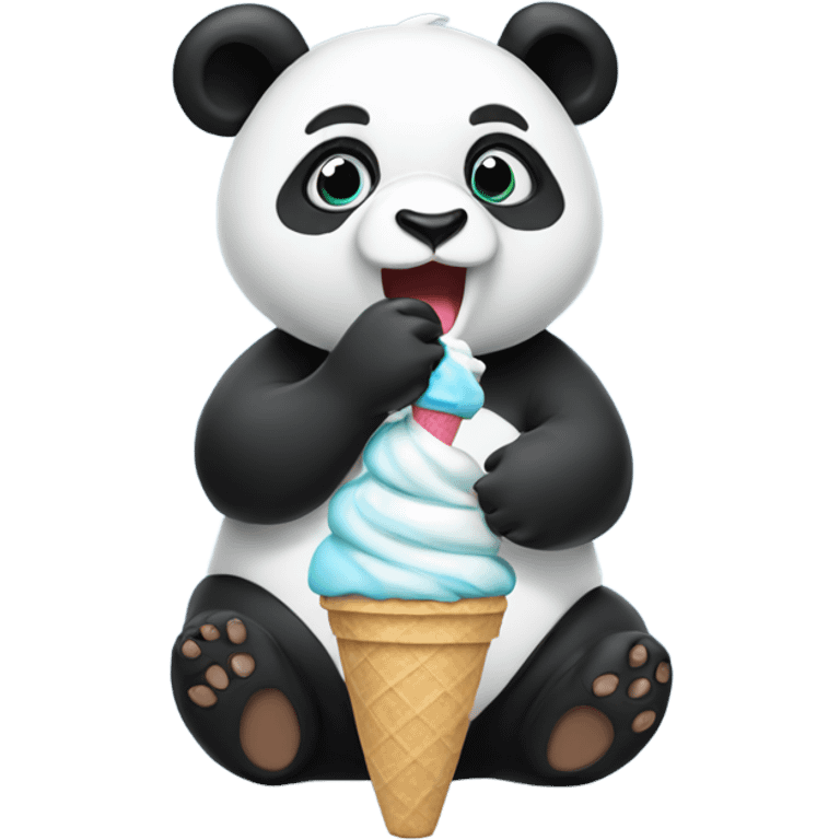 Panda eating ice cream emoji