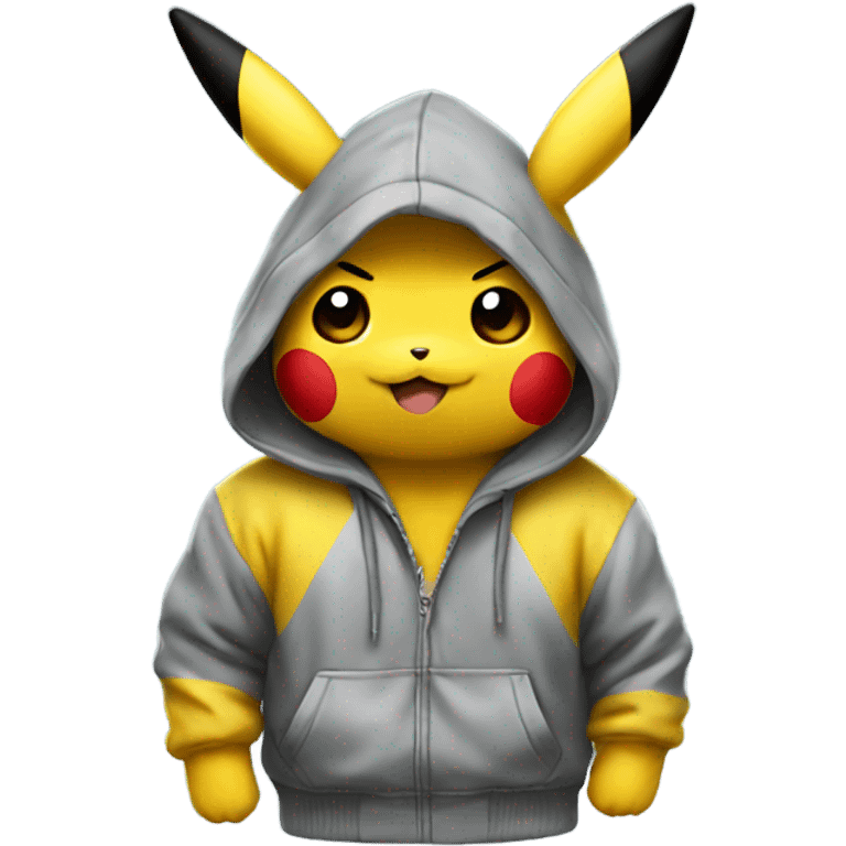 Pikachu wearing a hoodie emoji