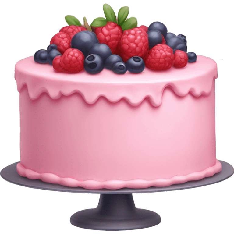 Pastel pink cake with berries  emoji