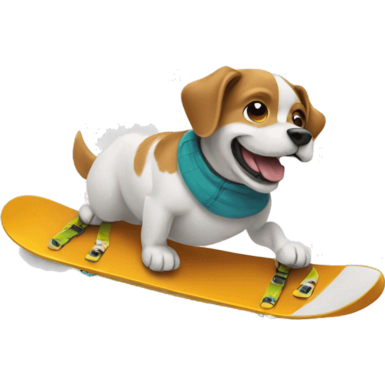 Dog snowboarding  emoji