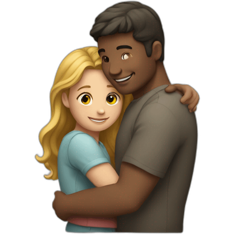 a man and a girl hugging emoji