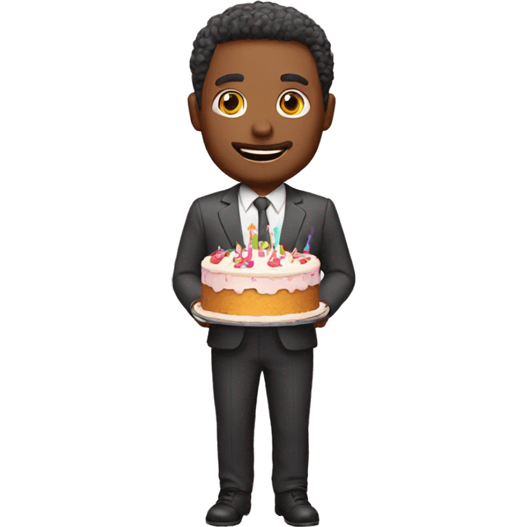 Man with birthday cake emoji