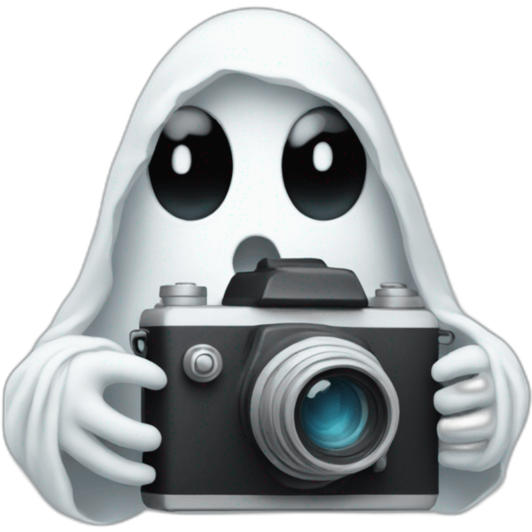 Ghost holding a camera emoji