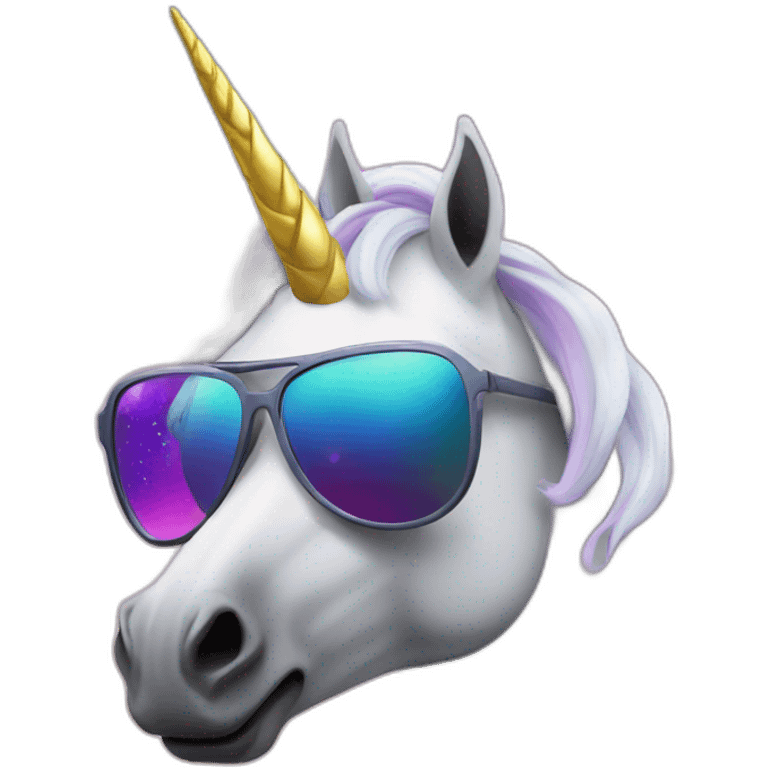 Galactic unicorn wearing sunglasses smoke emoji