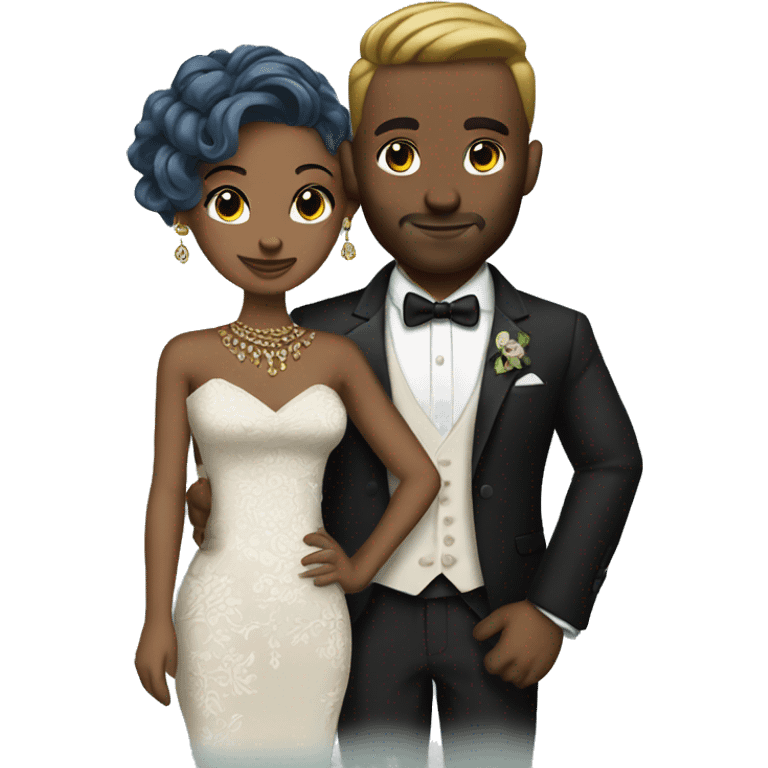 formal couple with accessories with tattoos emoji