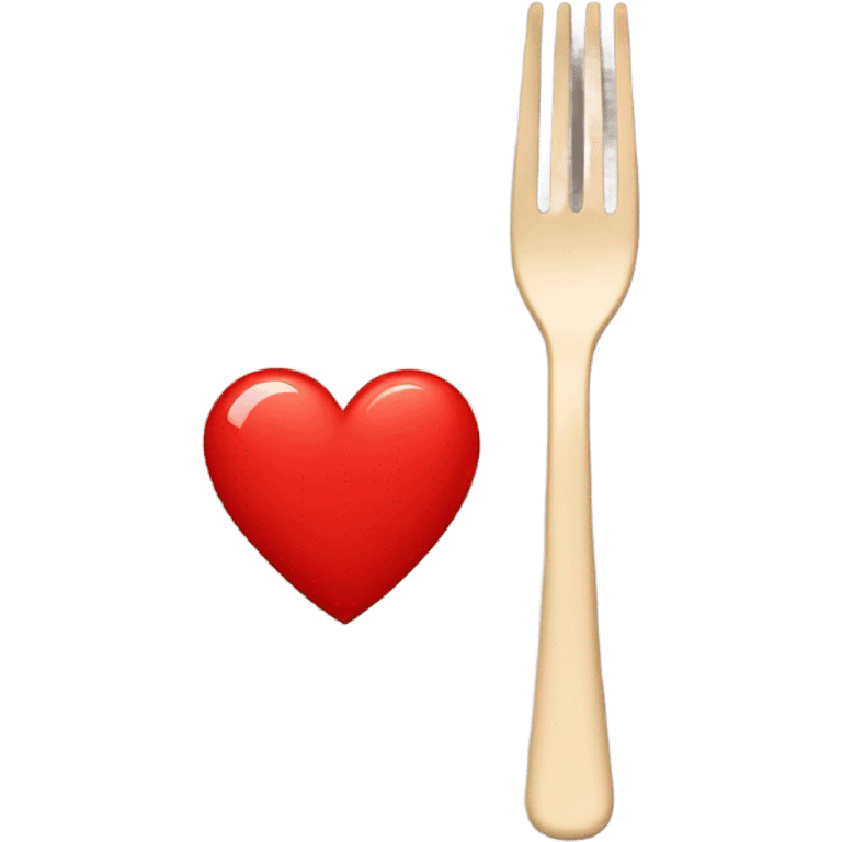 beige fork with broken red heart on its right  emoji