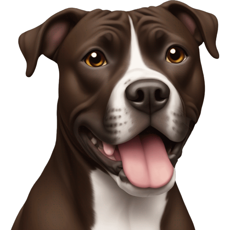 Dark brown staffordshire terrier  emoji