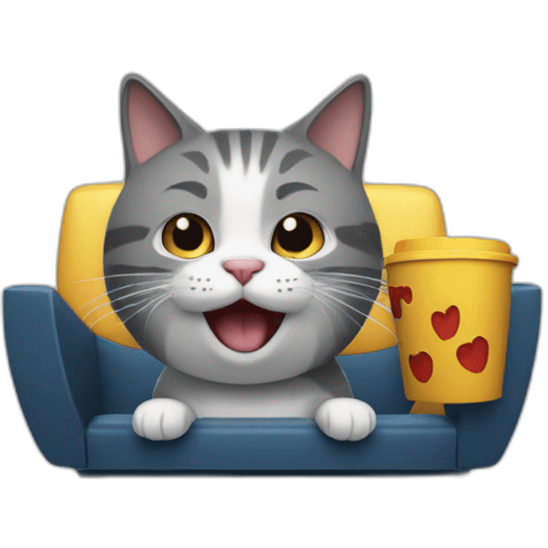 Un chat au cinéma emoji