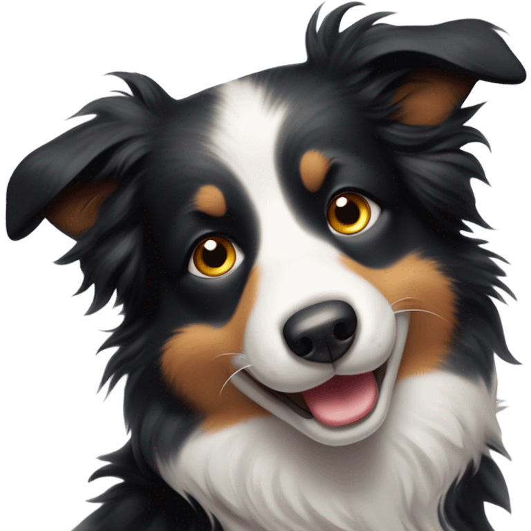 border collie crying with joy emoji