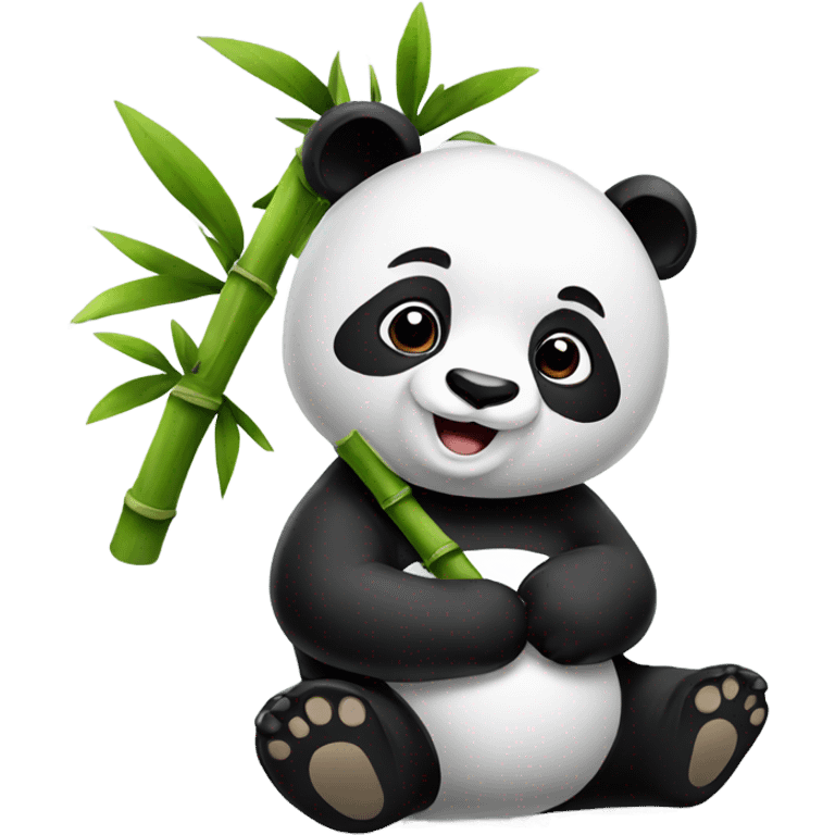 Panda with bambú  emoji