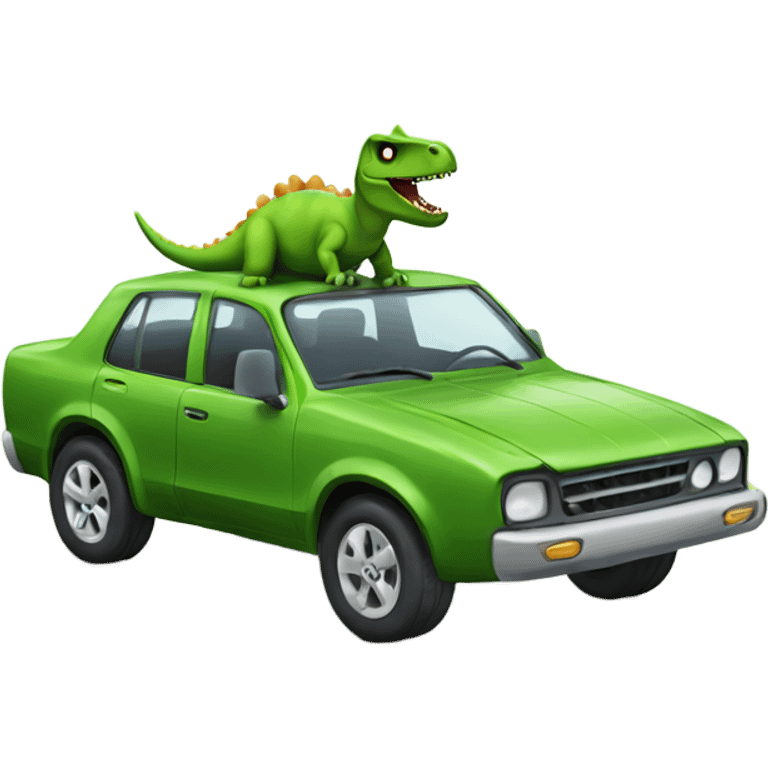 Dinosaur in a car emoji