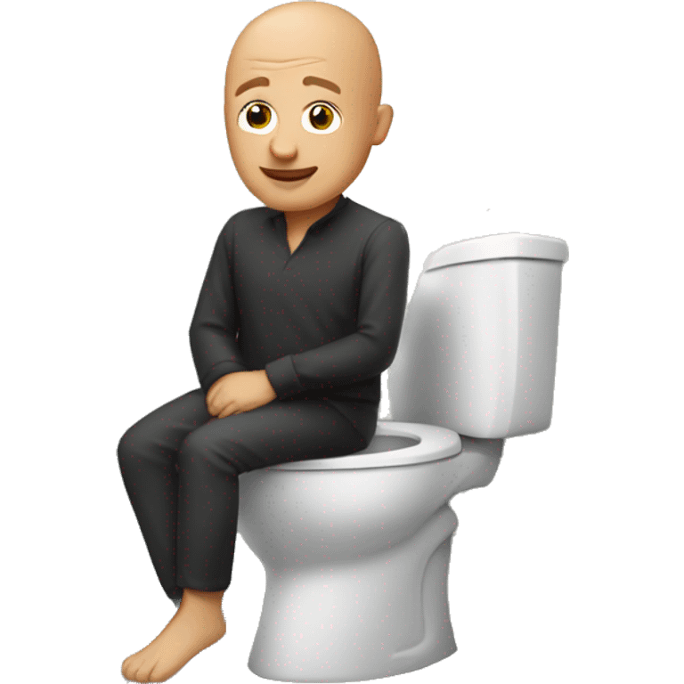 Bald man standing in toilet emoji