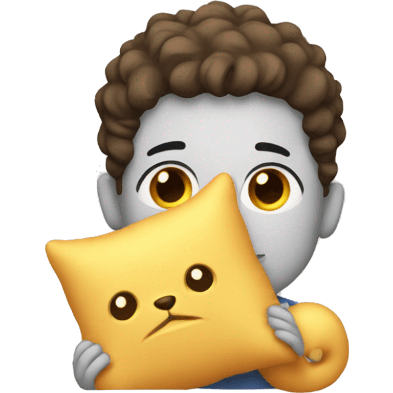 boy with pillow and pet emoji