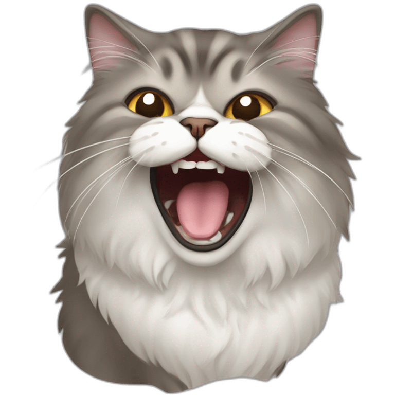 persian cat yawning emoji