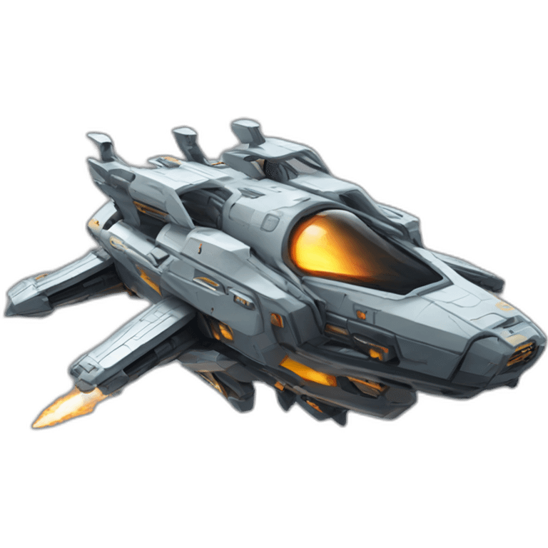 SHMUP space ship with guns and missiles emoji