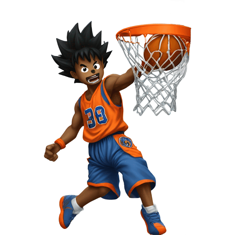 Son Goku dunking a basketball  emoji