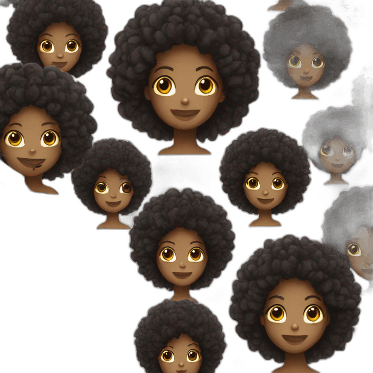 afro girls haïr emoji