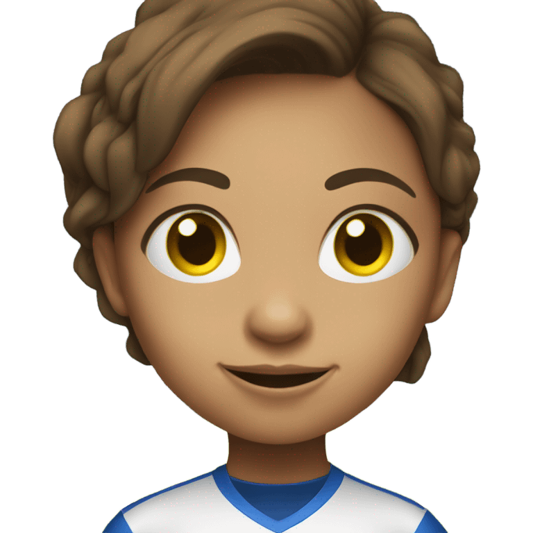 Brown hair midget girl playing soccer  emoji